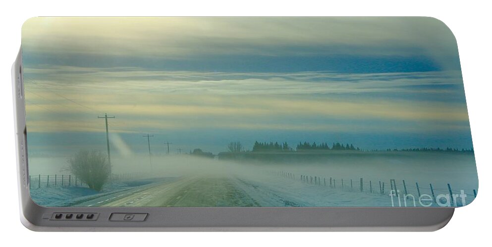 Fog Portable Battery Charger featuring the photograph Winter Fog by Linda Bianic