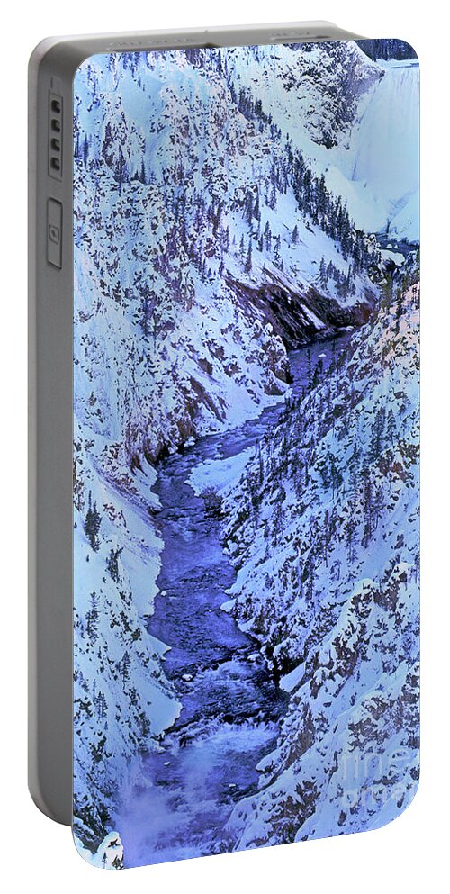 Dave Welling Portable Battery Charger featuring the photograph Winter Grand Canyon Of The Yellowstone Yellowstone Np by Dave Welling