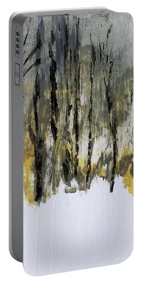 Abstract Portable Battery Charger featuring the painting Winter Landscape by Sharon Williams Eng