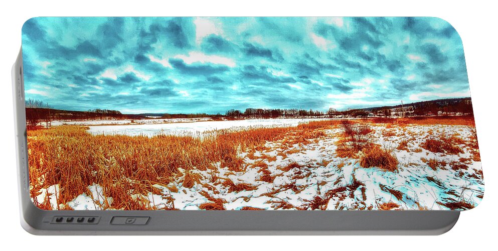 Wetlands Portable Battery Charger featuring the photograph Winter Lays Too Long by Robert Dann