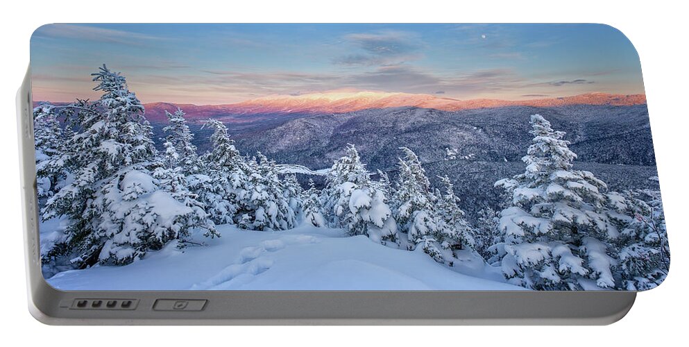 Snow Portable Battery Charger featuring the photograph Winter Light, Mountain Views by Jeff Sinon