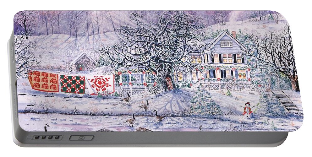 Winter Portable Battery Charger featuring the painting Winter Magic by Diane Phalen