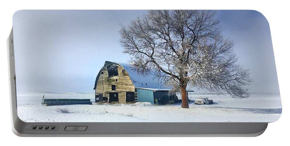 Winter Portable Battery Charger featuring the photograph Winter on the Farm by Jerry Abbott