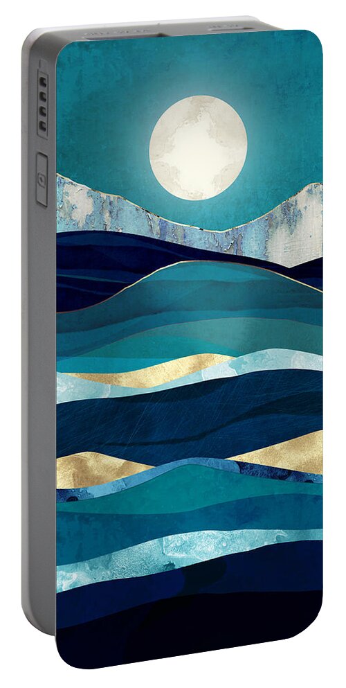Winter Portable Battery Charger featuring the digital art Winter Sea by Spacefrog Designs