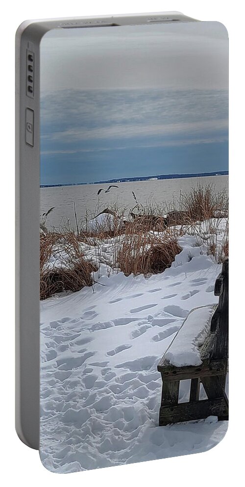 Winter Solitude Portable Battery Charger featuring the photograph Winter Solitude by Christina McGoran