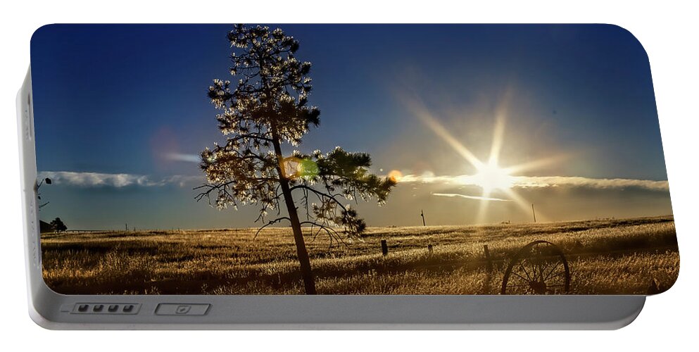 Landscape Portable Battery Charger featuring the photograph Winter Sun by Alana Thrower