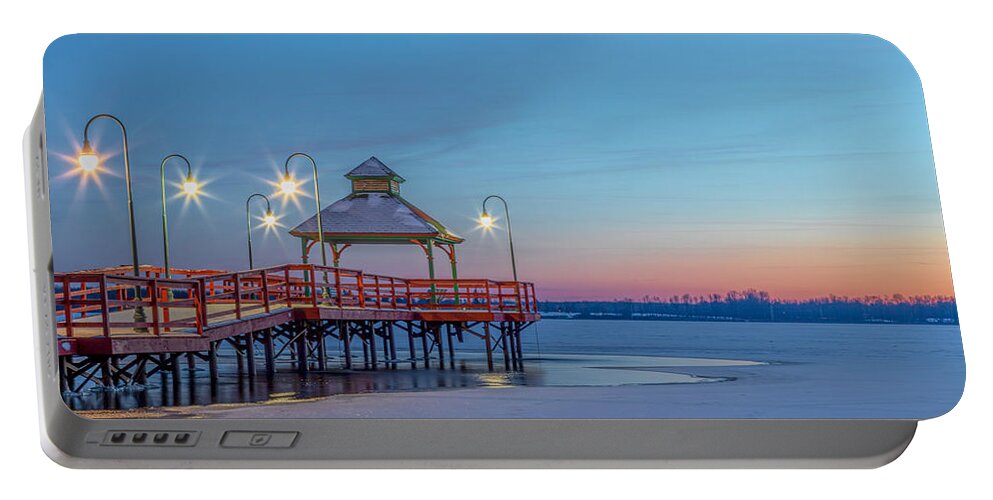 Lake Neatahwanta Portable Battery Charger featuring the photograph Winter Twilight by Rod Best