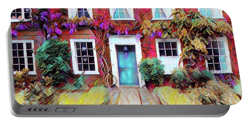 Wisteria Portable Battery Charger featuring the painting Wisteria Lane by Patricia Piotrak