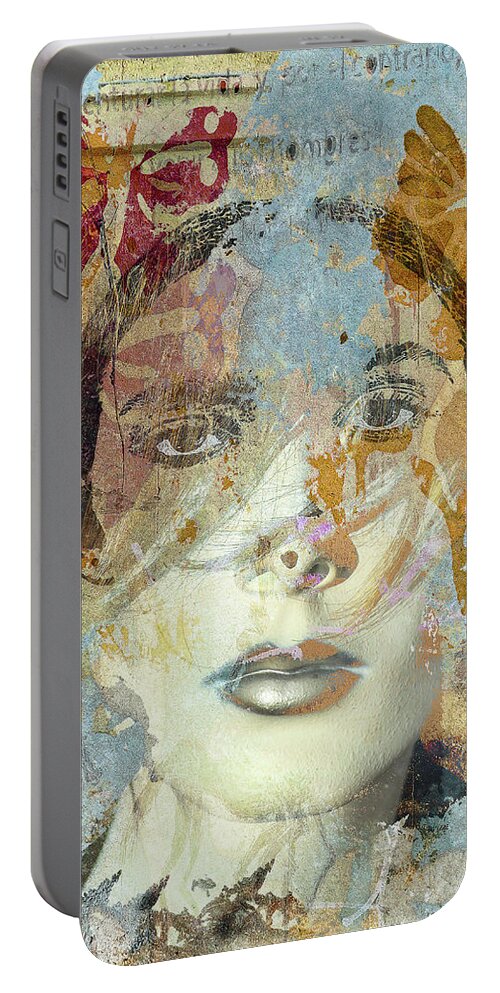 Woman Portable Battery Charger featuring the digital art With butterflies by Gabi Hampe