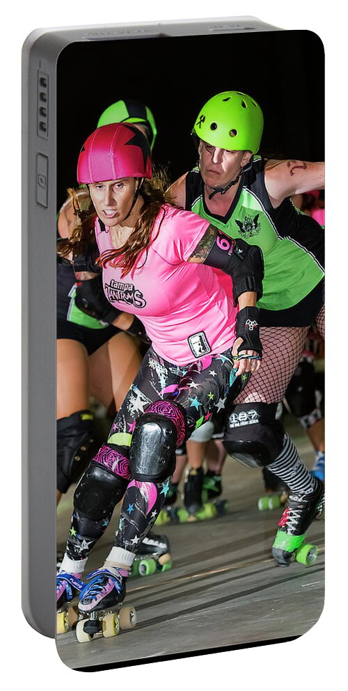 Roller Derby Portable Battery Charger featuring the photograph Women Who Fly #7 by Christopher W Weeks