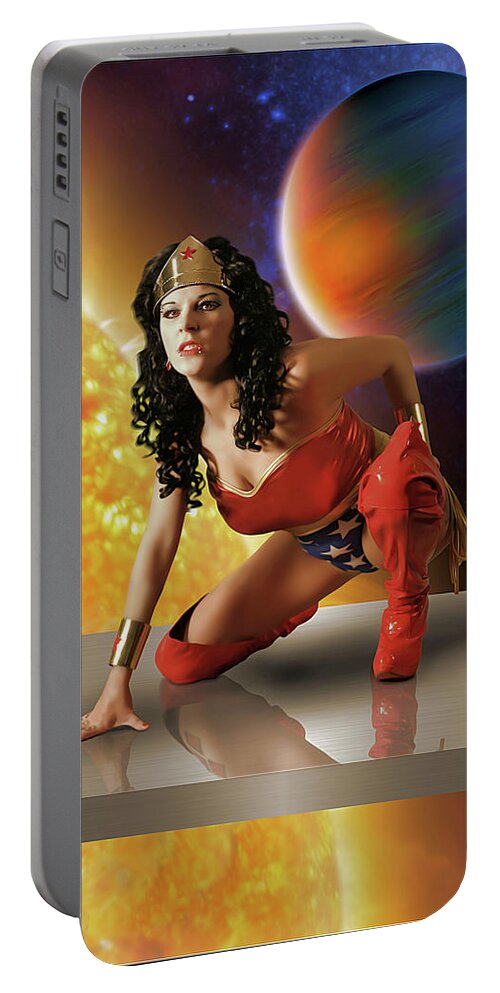 Wonder Portable Battery Charger featuring the photograph Wonder Woman Phantom Zone by Jon Volden