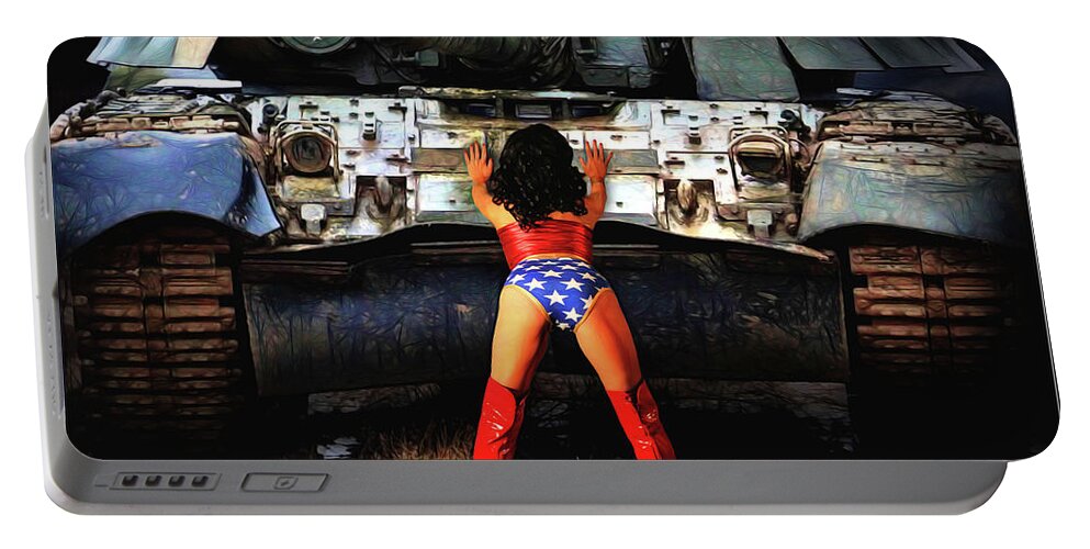 Wonder Portable Battery Charger featuring the photograph Wonder Woman Tank by Jon Volden