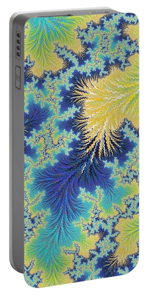 Fractal Portable Battery Charger featuring the digital art Wood Element #4 by Mary Ann Benoit