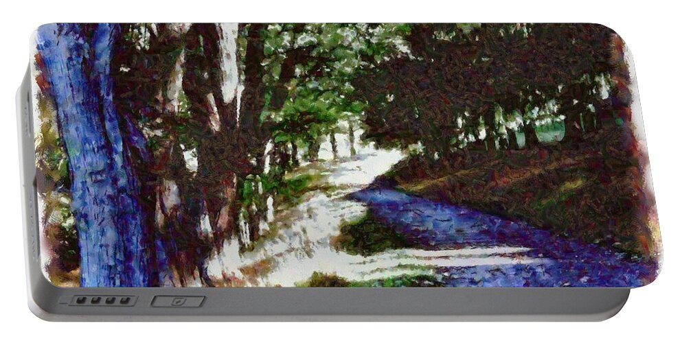 Walk Portable Battery Charger featuring the mixed media Woodland Walk by Christopher Reed