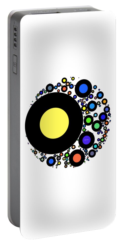 Geometric; Modern; Contemporary; Set Design; Gallery Wall; Art For Interior Designers; Book Cover; Wall Art; Album Cover; Cutting Edge; Yellow; Black; White; Blue; Green; Orange; World Portable Battery Charger featuring the painting World Order by Rafael Salazar