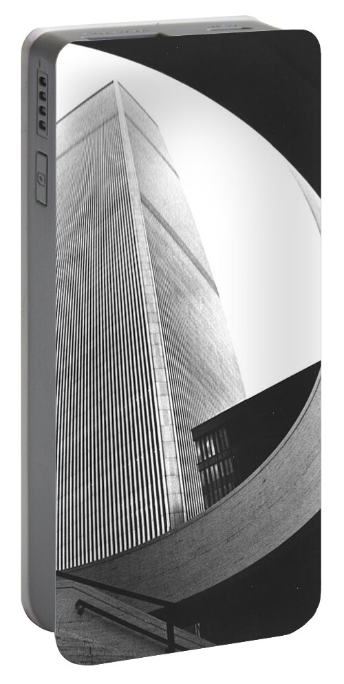 B&w Gallery Portable Battery Charger featuring the photograph World Trade Center Two NYC by Steven Huszar