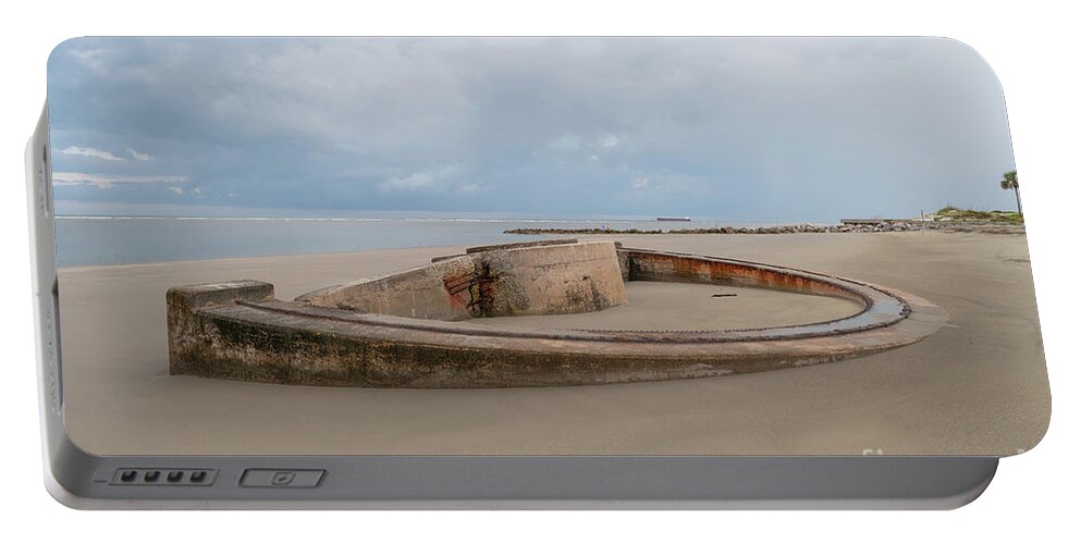 Historic Military Apparatus Portable Battery Charger featuring the photograph World War II Coastal Defense - Sullivan's Island South Carolina by Dale Powell