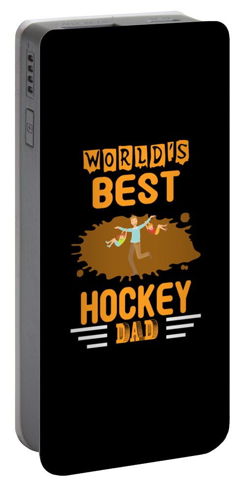 Funny Gift For Dad Portable Battery Charger featuring the digital art World'S Best Dad by The Primal Matriarch Art