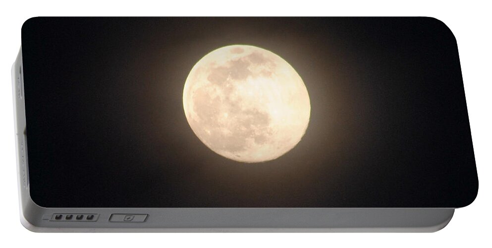 Moon Portable Battery Charger featuring the photograph Worm Moon by Vallee Johnson
