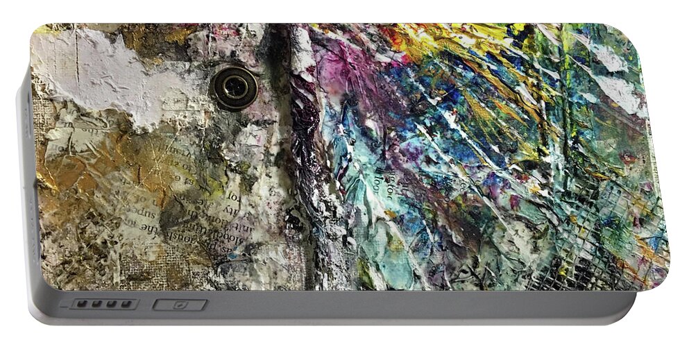 Abstract Art Portable Battery Charger featuring the painting Wound Giver by Rodney Frederickson
