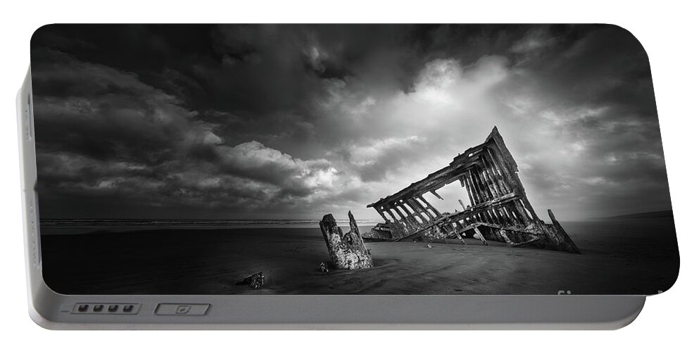 Peter Iredale Portable Battery Charger featuring the photograph Wreck Of The Peter Iredale by Doug Sturgess