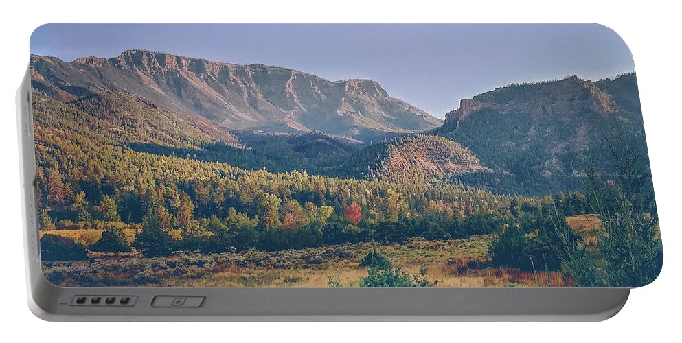Wyoming Portable Battery Charger featuring the photograph Wyoming Mountains by Katie Dobies