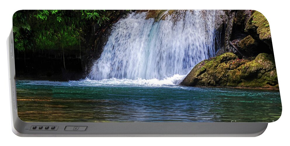 Waterfalls Portable Battery Charger featuring the photograph Y S Falls South Coast, St Elizabeth Parish  Jamaica by Elaine Manley