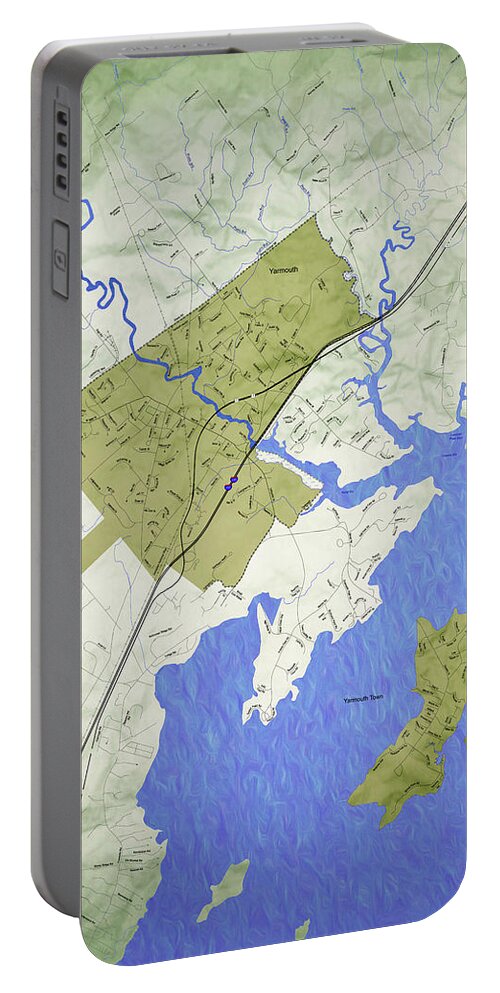Yarmouth Portable Battery Charger featuring the photograph Yarmouth, Maine maps by George Robinson