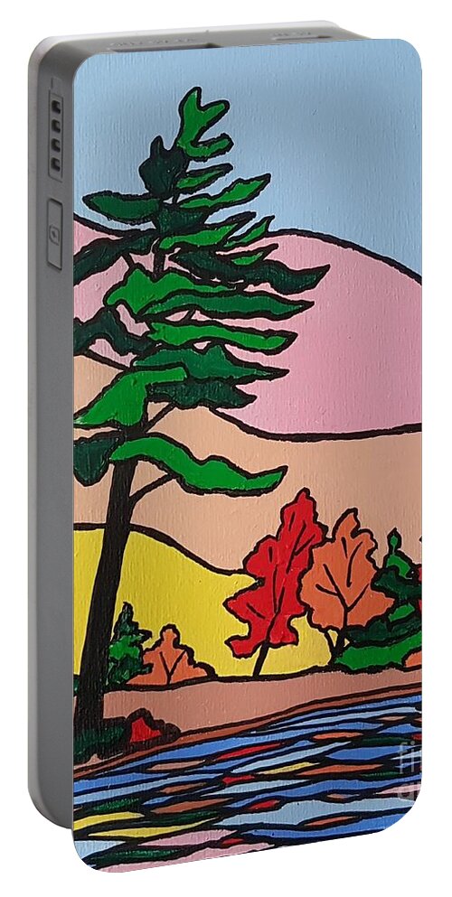 Landscape Portable Battery Charger featuring the painting Yearning by Petra Burgmann