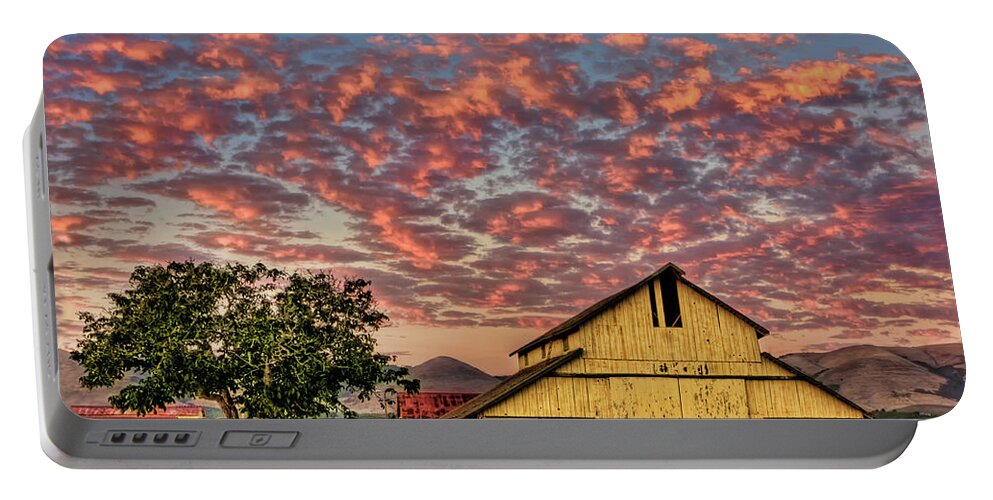 Yellow Barn Portable Battery Charger featuring the photograph Yellow Barn by Beth Sargent
