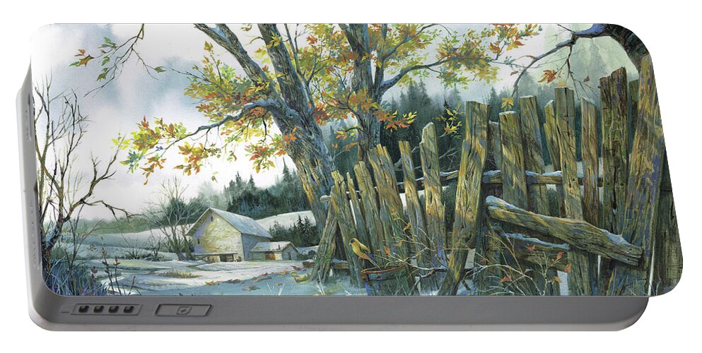 Michael Humphries Portable Battery Charger featuring the painting Yellow Bird by Michael Humphries