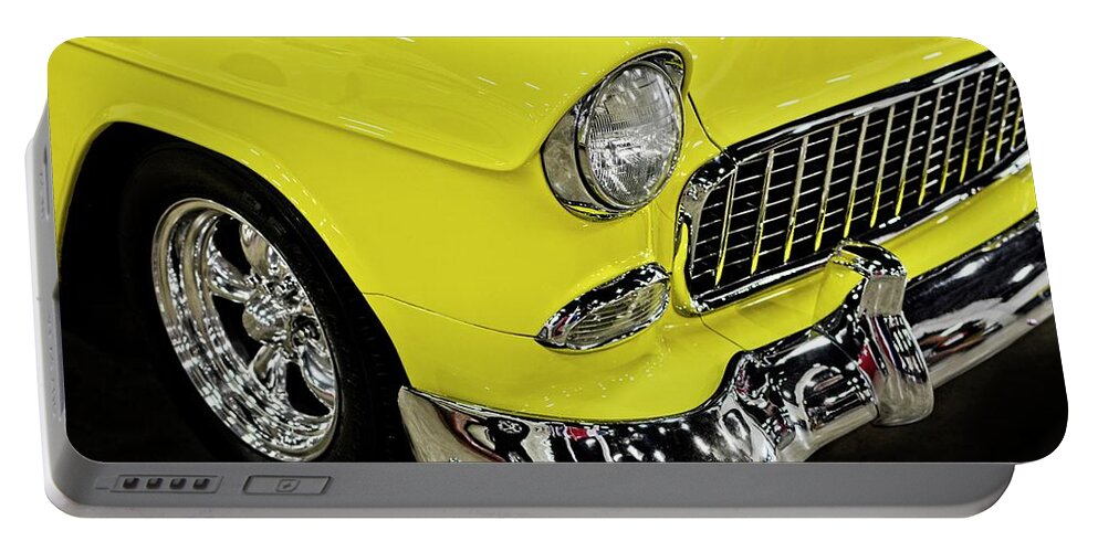 Car Portable Battery Charger featuring the photograph Yellow Classic Car by Maggy Marsh