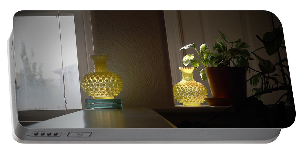 Still Life Portable Battery Charger featuring the photograph Yellow Glass Still Life by Richard Thomas