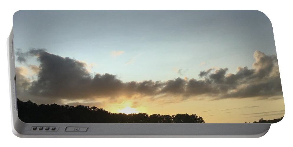 Sunset Portable Battery Charger featuring the photograph Johnson Millpond - Virginia Yellow Reflections by Catherine Wilson