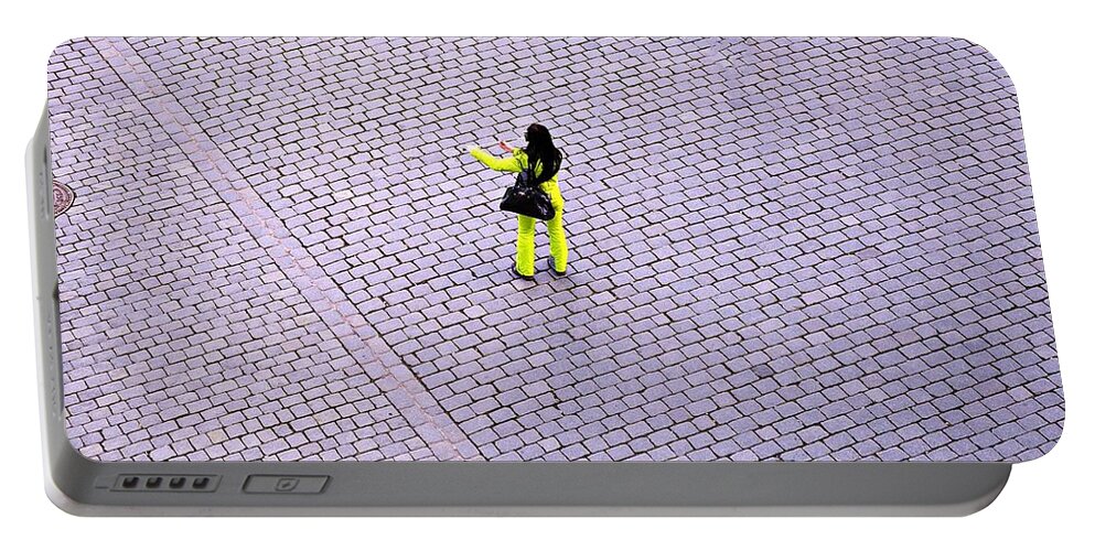 Street Portable Battery Charger featuring the photograph Yellow Spot by Thomas Schroeder