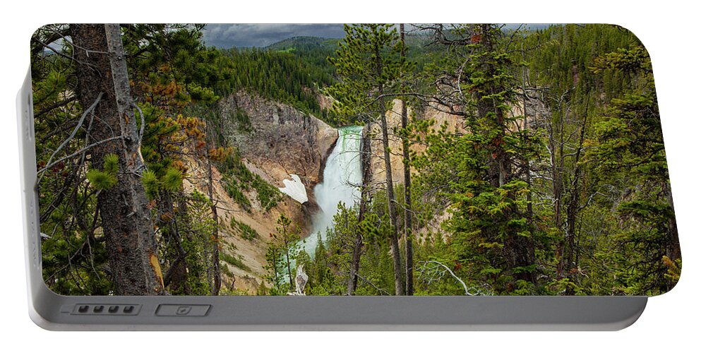 Yellowstone Portable Battery Charger featuring the photograph Yellowstone Grand Canyon at the Lower Falls by Randall Nyhof
