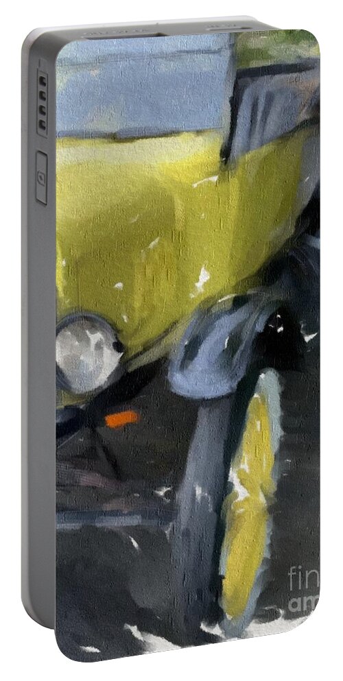 Yellow Portable Battery Charger featuring the digital art Yesteryear by Kathryn Alexander MA