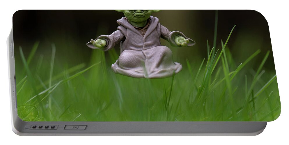 Yoda Portable Battery Charger featuring the photograph Yoda Meditating by Matt McDonald