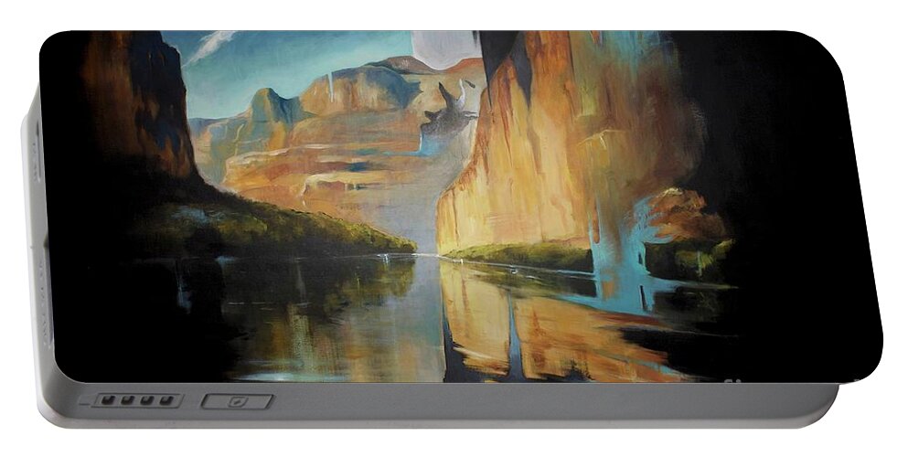 Lin Petershagen Portable Battery Charger featuring the painting Yosemite by Lin Petershagen