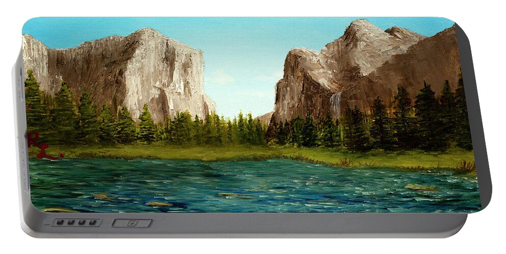 Yosemite Portable Battery Charger featuring the painting Yosemite by Renee Logan