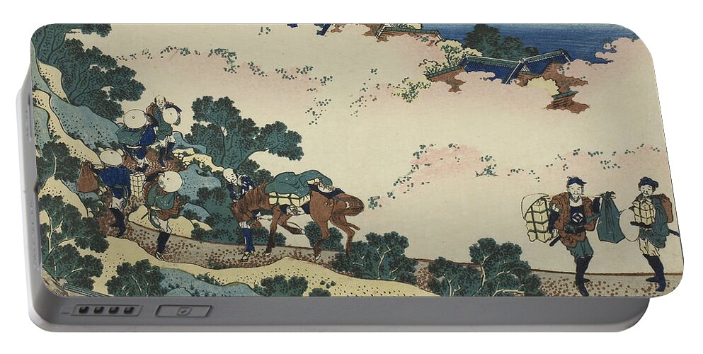 19th Century Art Portable Battery Charger featuring the relief Yoshino, from the series Snow, Moon and Flowers by Katsushika Hokusai