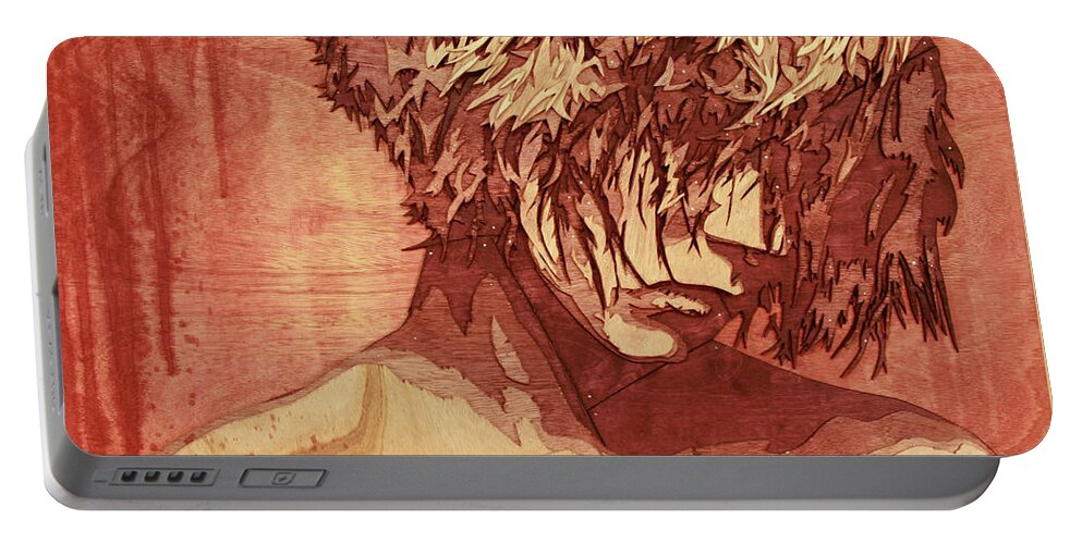 Wood Art Portable Battery Charger featuring the painting You Had Me At Goodbye by Bobby Zeik