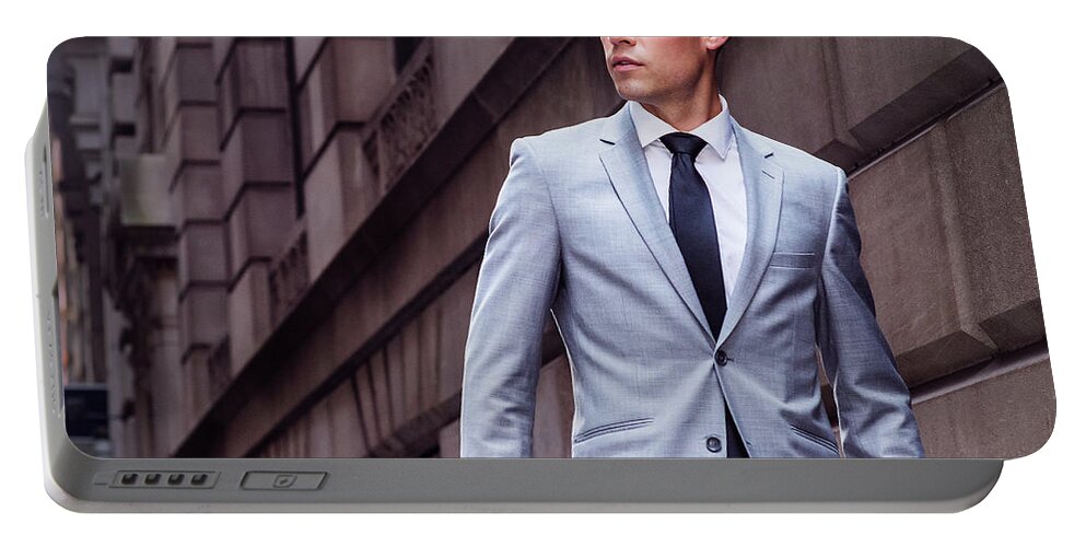 Attitude Portable Battery Charger featuring the photograph Young Businessman in New York City by Alexander Image