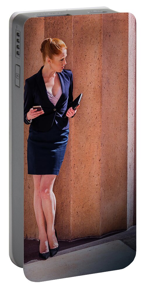 Business Portable Battery Charger featuring the photograph Young Businesswoman in New York City 160320_0257 by Alexander Image
