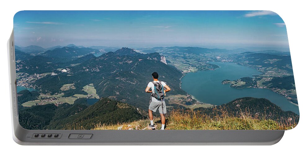 Strobl Portable Battery Charger featuring the photograph Schafberg in the Austrian alps by Vaclav Sonnek