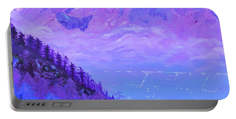 Landscape Portable Battery Charger featuring the painting Your World Fragment by Ashley Wright