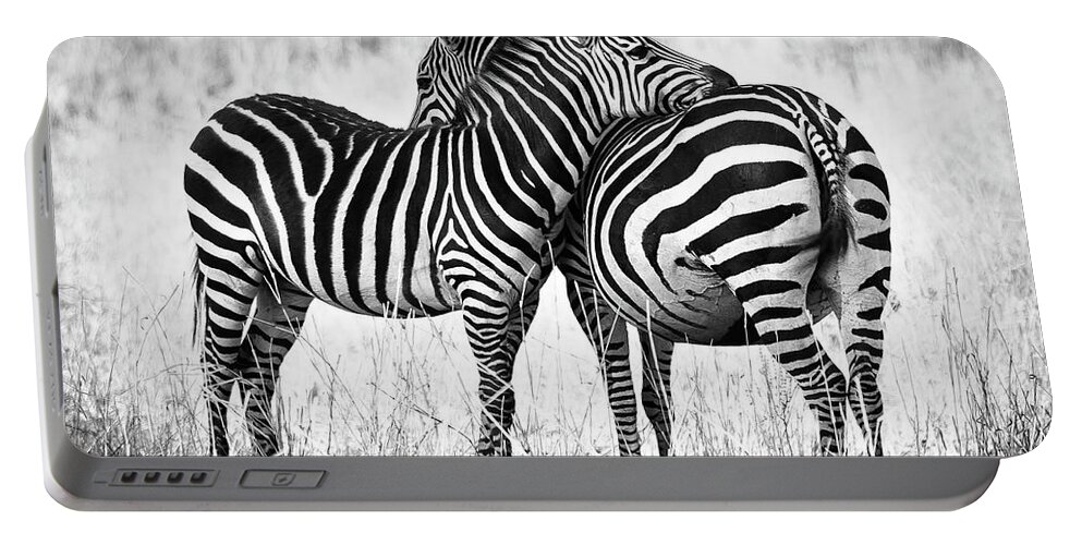 #faatoppicks Portable Battery Charger featuring the photograph Zebra Love by Adam Romanowicz