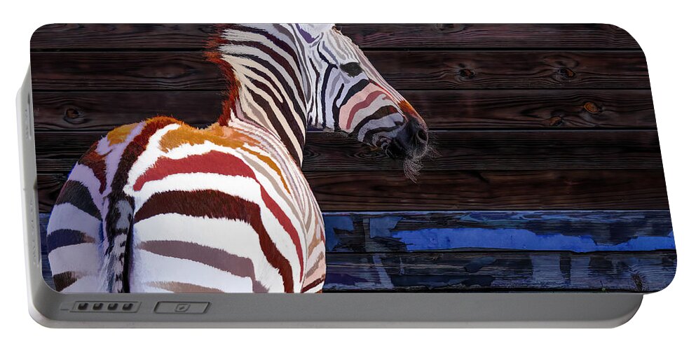 Zebra Portable Battery Charger featuring the photograph Zebra Stripe Mix Up by Ginger Stein