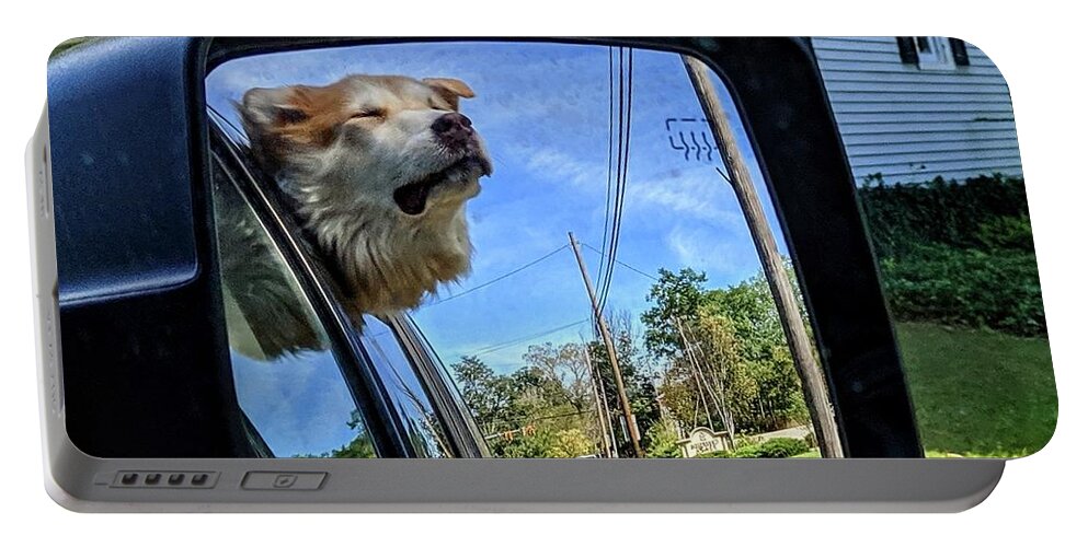  Portable Battery Charger featuring the photograph Zen Doggo by Brad Nellis