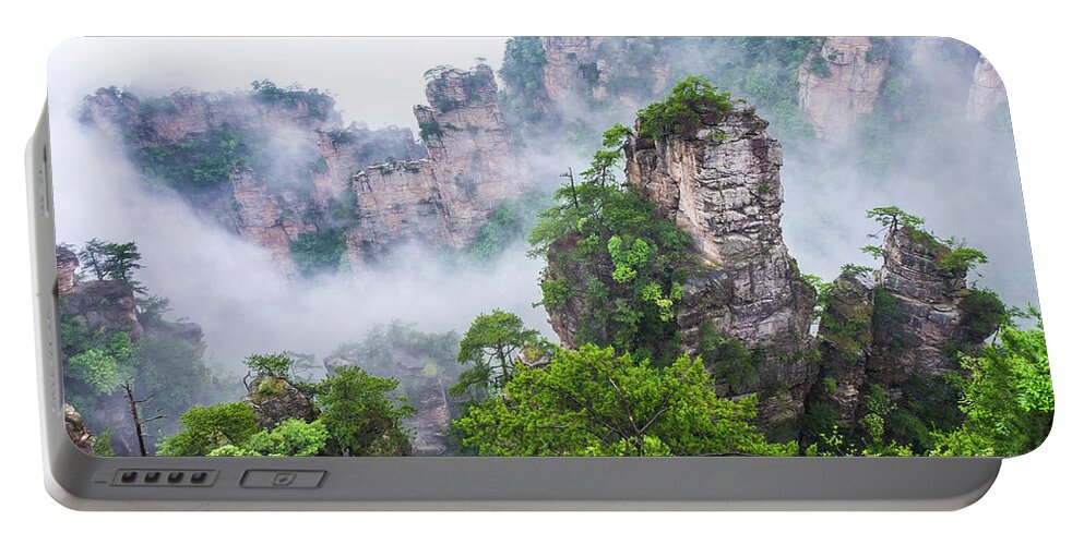Changsa Portable Battery Charger featuring the photograph Zhangjiajie Tianzi Mountain Nature Reserve by Arj Munoz